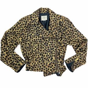 Jeanette Kastenberg Sequin Leopard Biker Jacket
